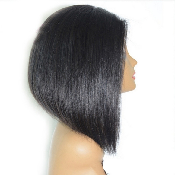 Black Wig Lace Front Medium Short  Length  main image 5